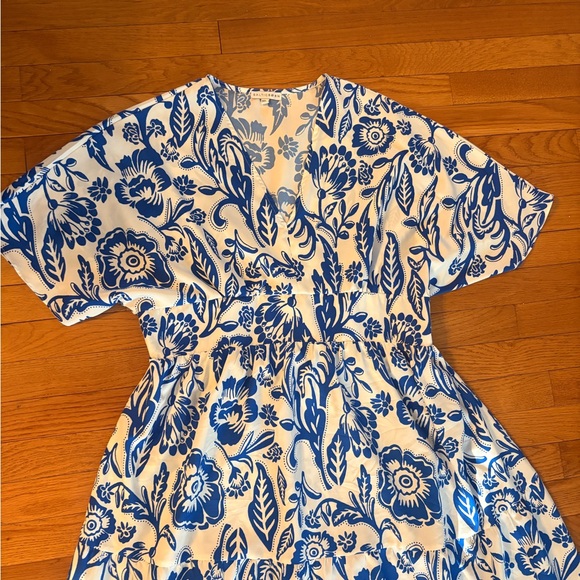 Floral Blue and White Maxi Dress - Picture 6 of 10